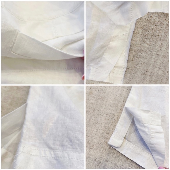 Eileen Fisher White Organic Linen Cropped Pants Sz M NEW - Picture 10 of 14